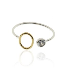 COOL & INTERESTING Two Tone Initial O Ring