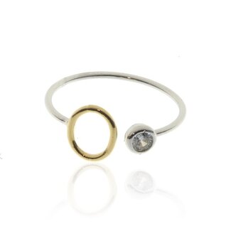 COOL & INTERESTING Two Tone Initial O Ring