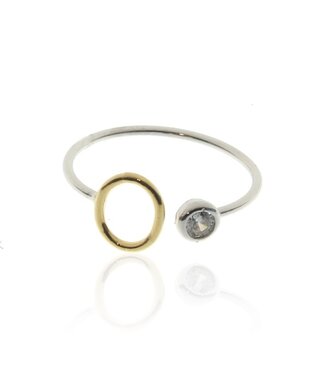 COOL & INTERESTING Two Tone Initial O Ring