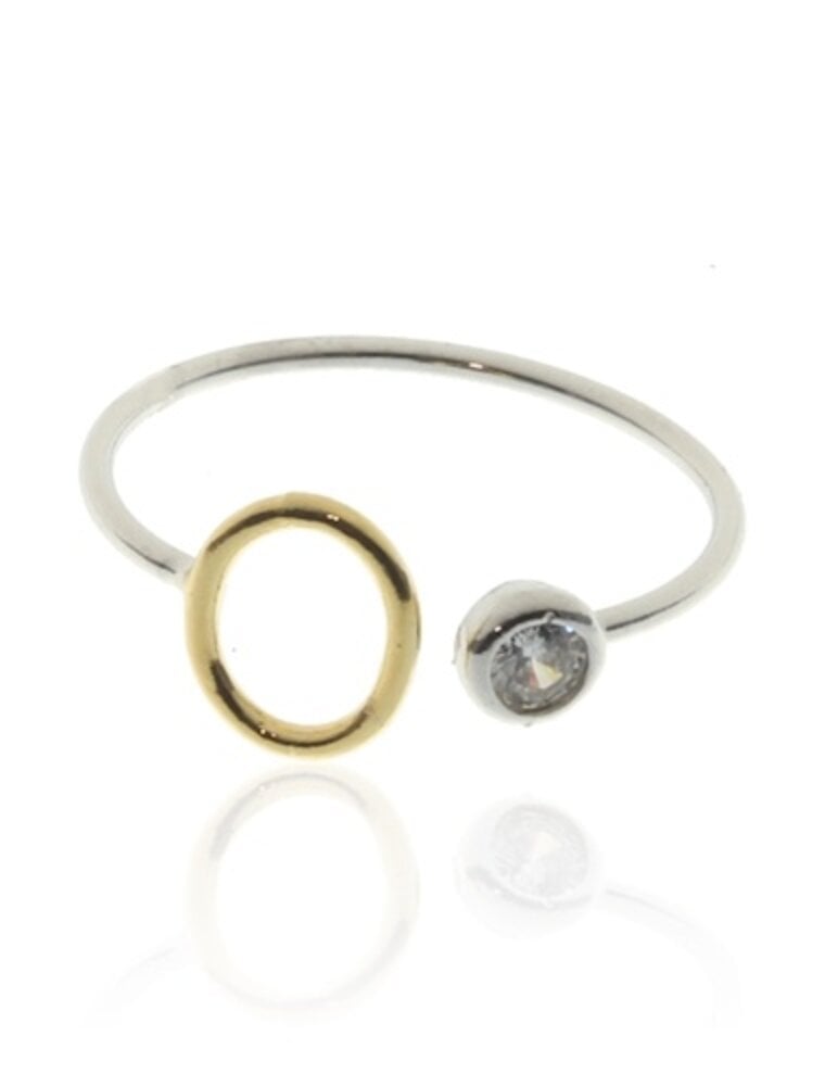 COOL & INTERESTING Two Tone Initial O Ring