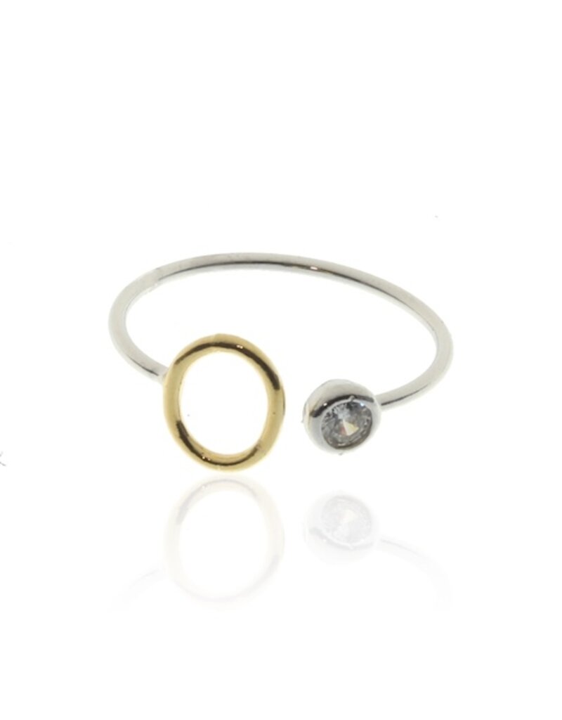 COOL & INTERESTING Two Tone Initial O Ring