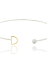 COOL & INTERESTING Two Tone Initial D Bangle COOL & INTERESTING Two Tone Initial D Bangle