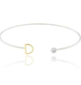 COOL & INTERESTING Two Tone Initial D Bangle