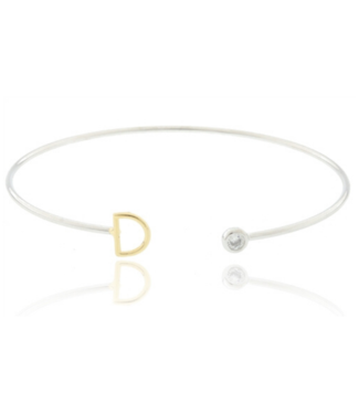 COOL & INTERESTING Two Tone Initial D Bangle