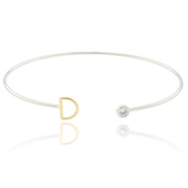 Two Tone Initial D Bangle