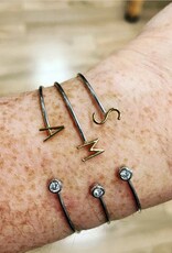 COOL & INTERESTING Two Tone Initial E Bangle
