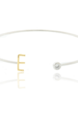 COOL & INTERESTING Two Tone Initial E Bangle