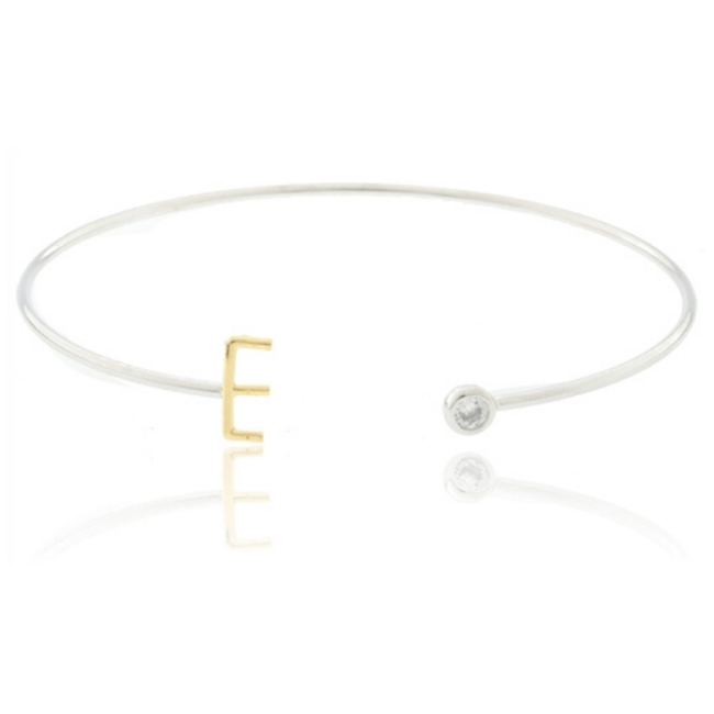 Two Tone Initial E Bangle