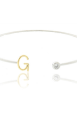 COOL & INTERESTING Two Tone Initial G Bangle COOL & INTERESTING Two Tone Initial G Bangle