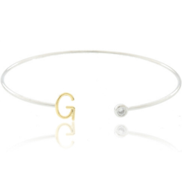 COOL & INTERESTING Two Tone Initial G Bangle