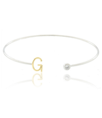 COOL & INTERESTING Two Tone Initial G Bangle