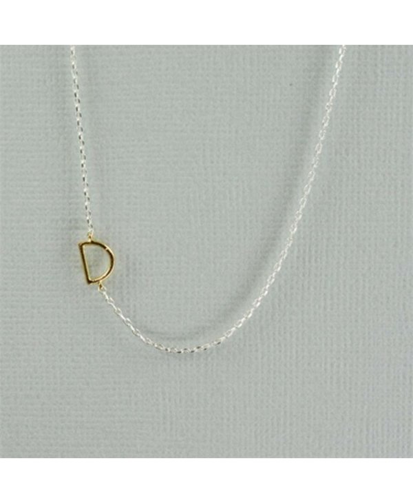 Two Tone Initial D Necklace