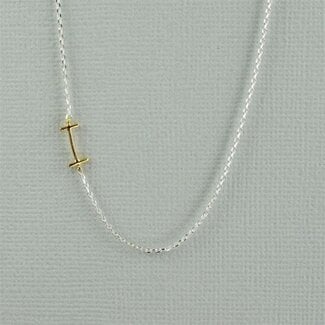 COOL & INTERESTING Two Tone Initial I Necklace