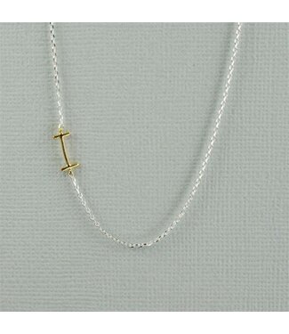 COOL & INTERESTING Two Tone Initial I Necklace