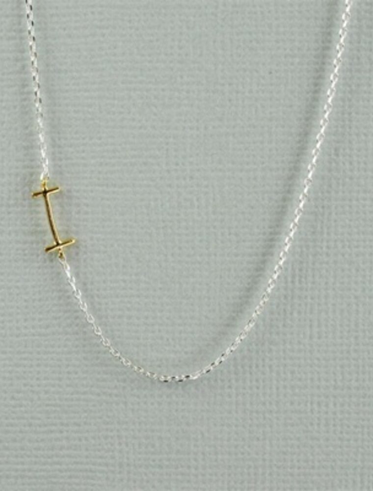 COOL & INTERESTING Two Tone Initial I Necklace