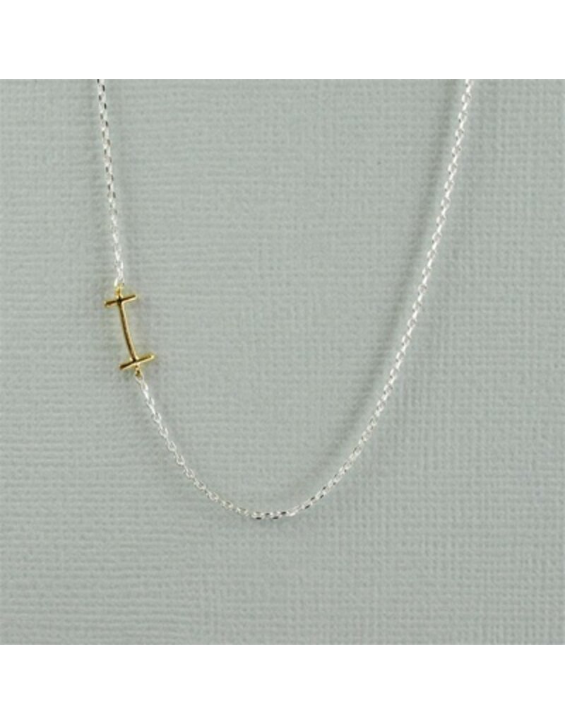 COOL & INTERESTING Two Tone Initial I Necklace