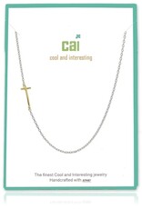 COOL & INTERESTING Two Tone Initial T Necklace