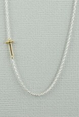 COOL & INTERESTING Two Tone Initial T Necklace