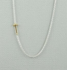 COOL & INTERESTING Two Tone Initial T Necklace