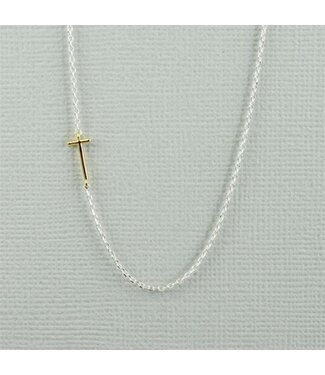 COOL & INTERESTING Two Tone Initial T Necklace