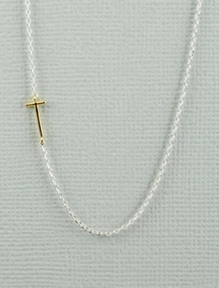 COOL & INTERESTING Two Tone Initial T Necklace