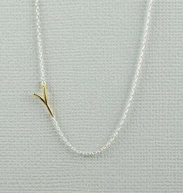 COOL & INTERESTING Two Tone Initial Y Necklace