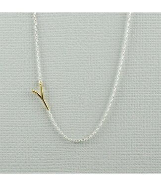 COOL & INTERESTING Two Tone Initial Y Necklace