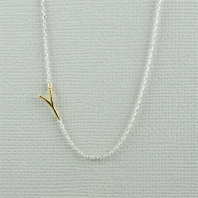 Two Tone Initial Y Necklace