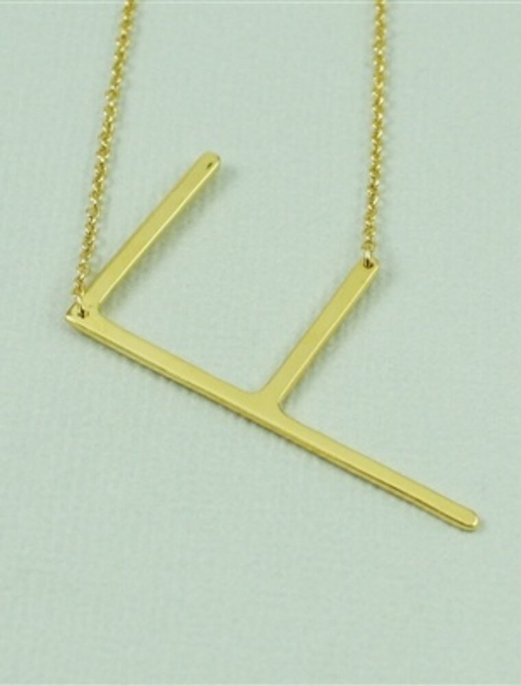 COOL & INTERESTING Large Initial F Necklace