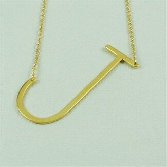 COOL & INTERESTING Large Initial J Necklace