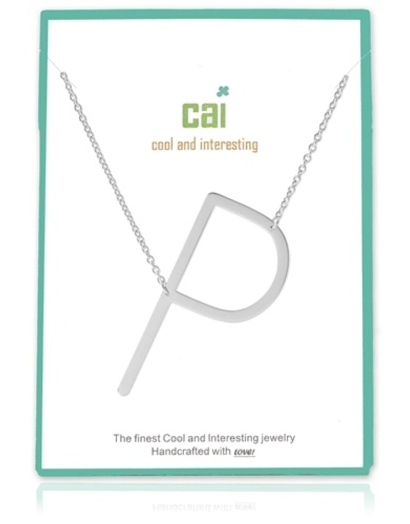 COOL & INTERESTING Large Initial P Necklace