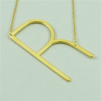 COOL & INTERESTING Large Initial R Necklace