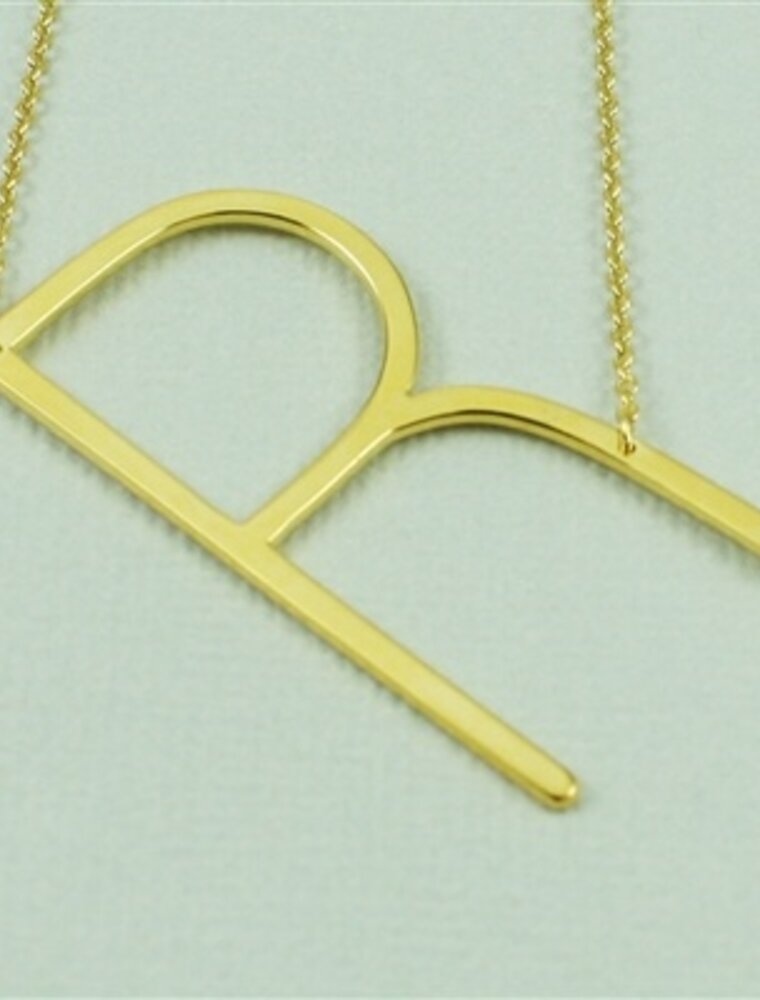 COOL & INTERESTING Large Initial R Necklace