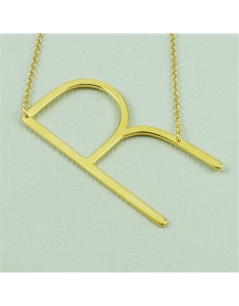 COOL & INTERESTING Large Initial R Necklace