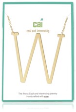 COOL & INTERESTING Large Initial W Necklace