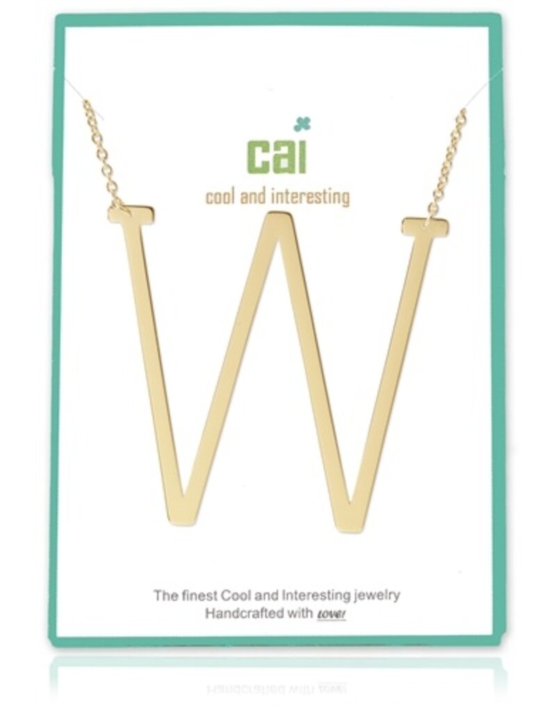 COOL & INTERESTING Large Initial W Necklace
