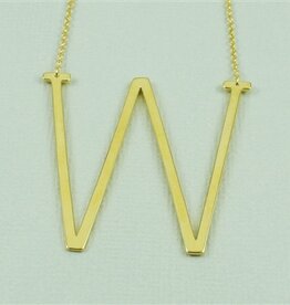 COOL & INTERESTING Large Initial W Necklace