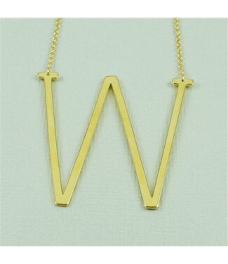 COOL & INTERESTING Large Initial W Necklace