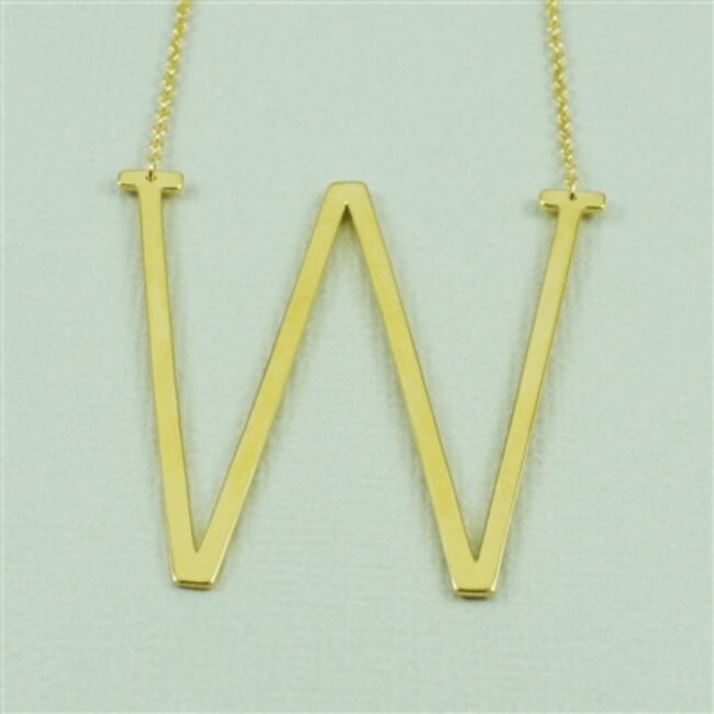 Large Initial W Necklace