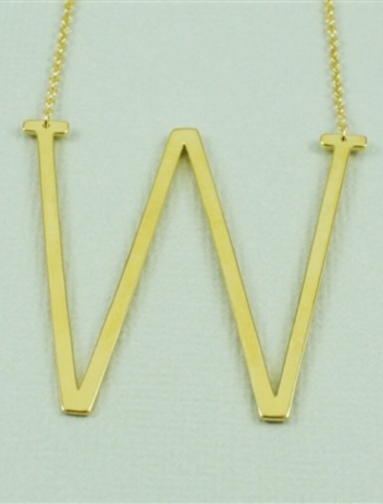 COOL & INTERESTING Large Initial W Necklace