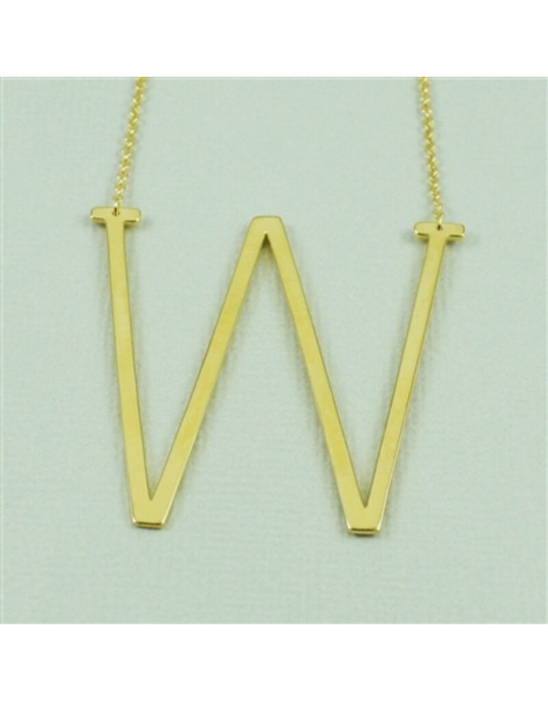 COOL & INTERESTING Large Initial W Necklace