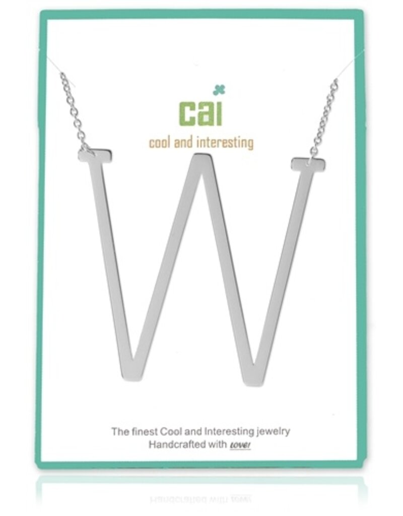 COOL & INTERESTING Large Initial W Necklace