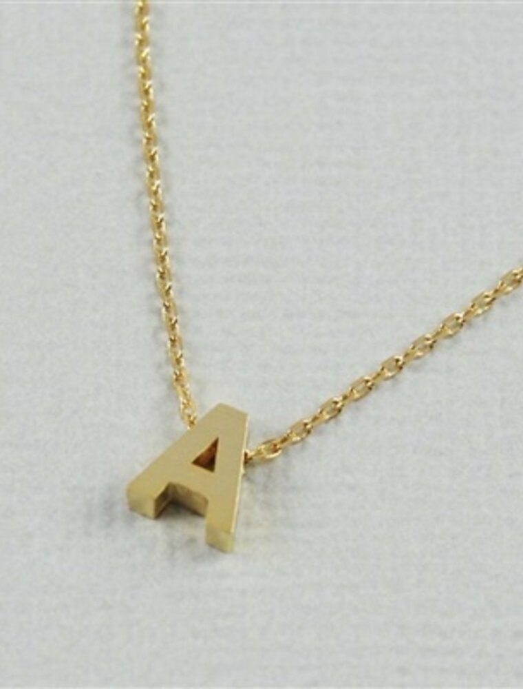 COOL & INTERESTING Block Initial A Necklace