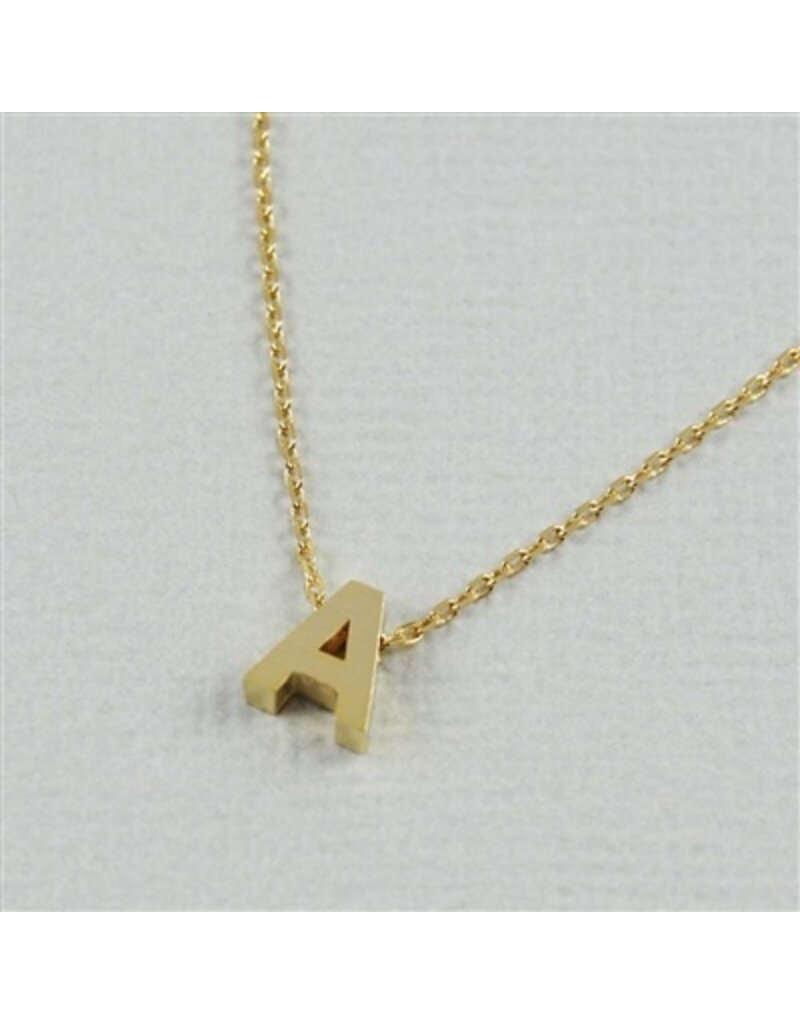 COOL & INTERESTING Block Initial A Necklace