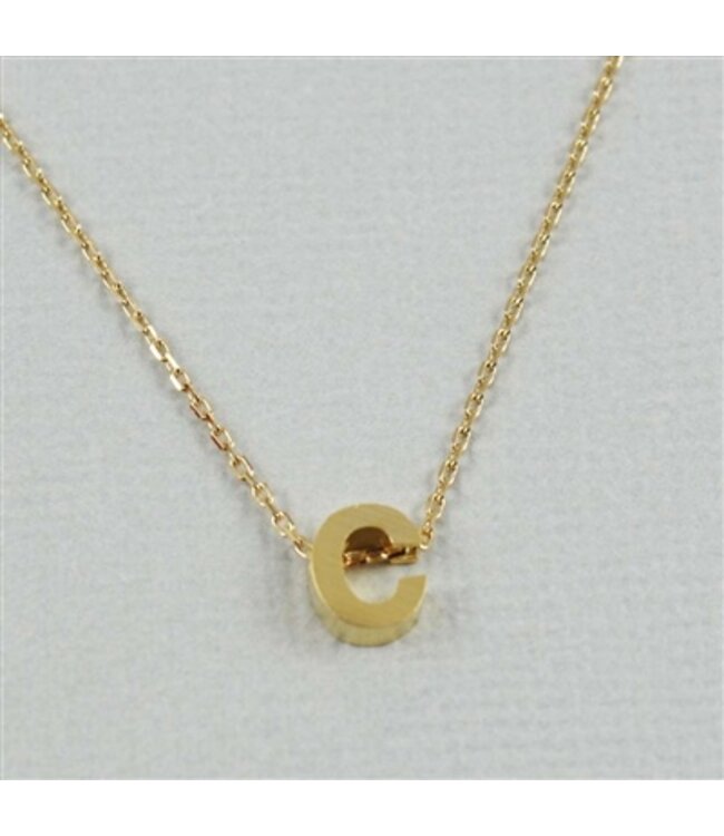 Block Initial C Necklace