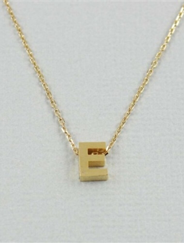 COOL & INTERESTING Block Initial E Necklace