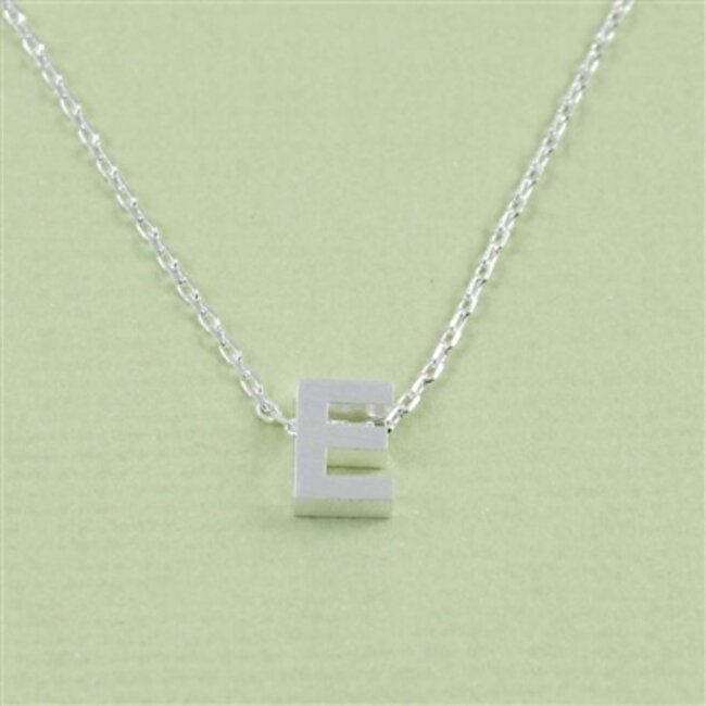Block Initial E Necklace