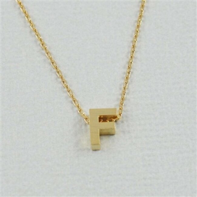 Block Initial F Necklace