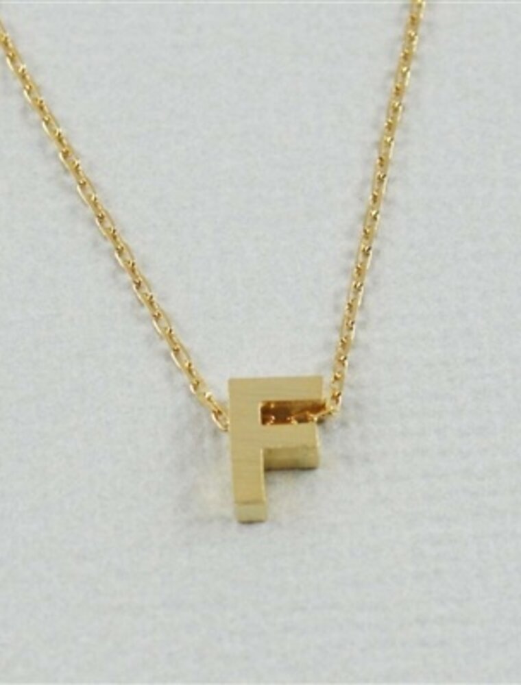COOL & INTERESTING Block Initial F Necklace