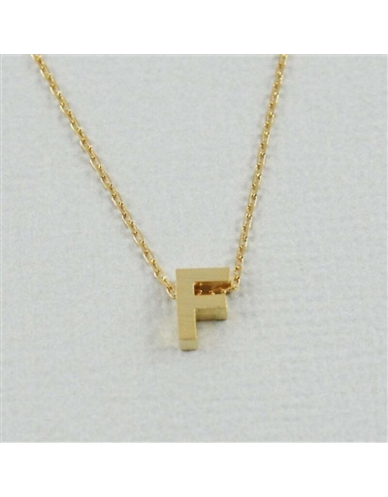 COOL & INTERESTING Block Initial F Necklace